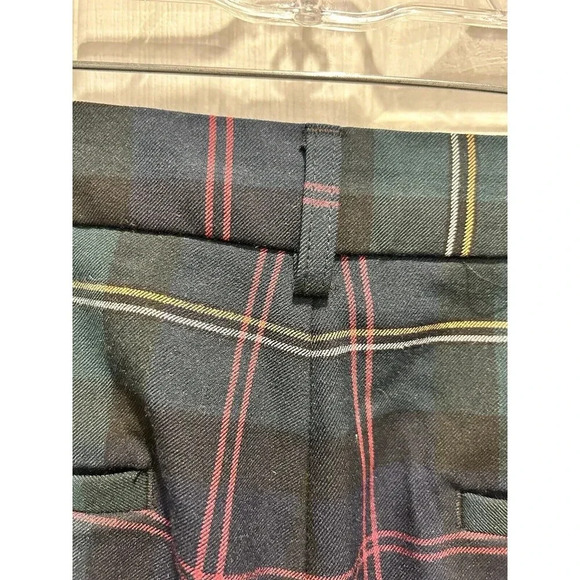 Christopher & Banks Pants Womens 16 Green Plaid Mid-Rise Holiday Party Festive - Picture 7 of 9